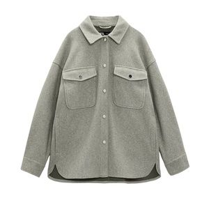 Zara Grey Shacket Small